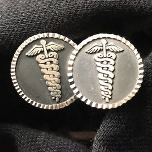 Medical cuff links sterling silver